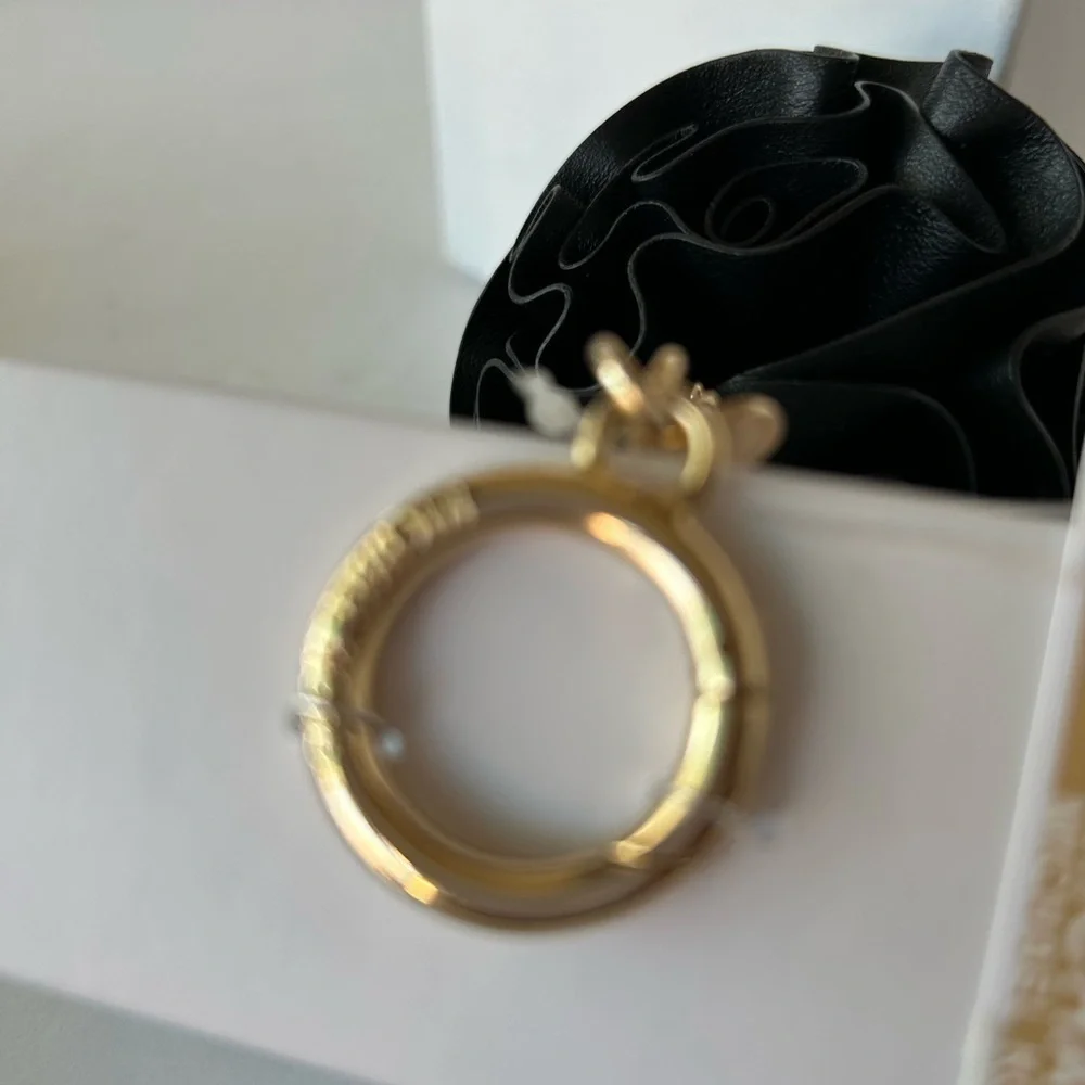 Michael Kors NWT Black Leather Floral Purse Charm